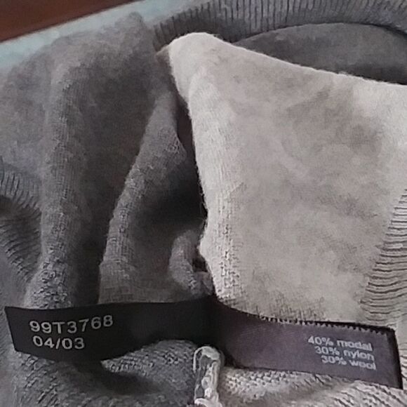 The Limited Sweater Wool Women's V Neck Pullover Color Block Light / Dark Gray M - Picture 12 of 13